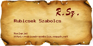 Rubicsek Szabolcs névjegykártya