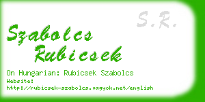 szabolcs rubicsek business card